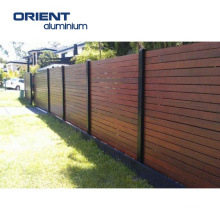 china supplier decorative wood color aluminum slat private fence for house